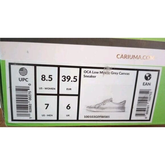 Cariuma OCA Low Mystic Grey Canvas Sneaker Women's 8.5 (Men's 7) New- $89 - Picture 5 of 5